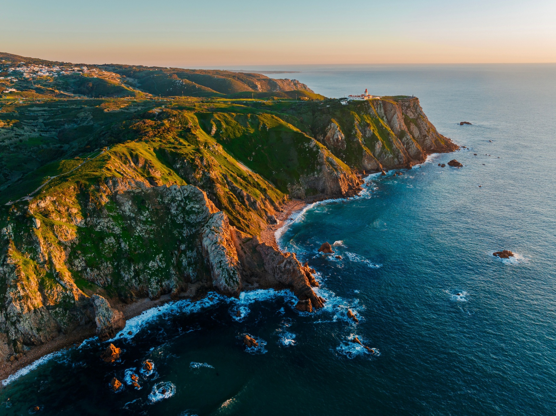 Cabo da Roca lighthouse at golden hour